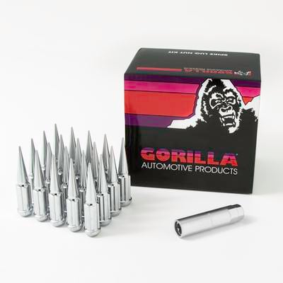 Gorilla Automotive 20-Piece 12mmx1.5 Spike Lug Nut Kit (Chrome) - SPK5-12150